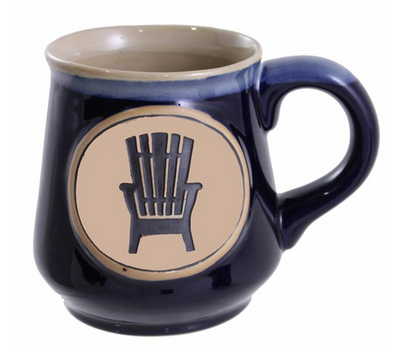 18 Oz Ceramic Blue Adirondack Chair Mug