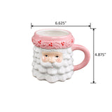 18 oz Pink Ceramic Santa Mug
