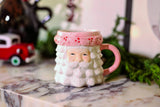 18 oz Pink Ceramic Santa Mug