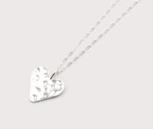1617 SLV Long heart Chain Silver
