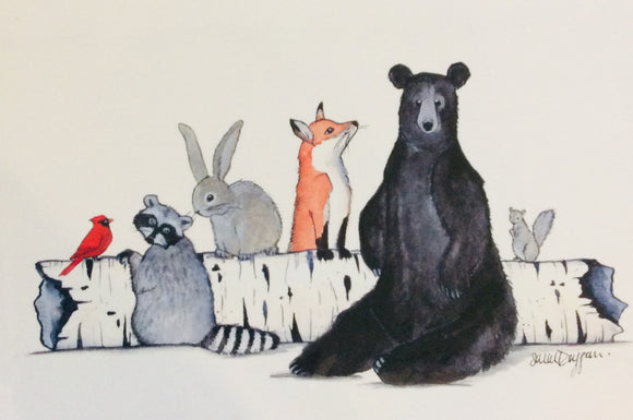Sarah Duggan Creative Works Prints - Animals On Log