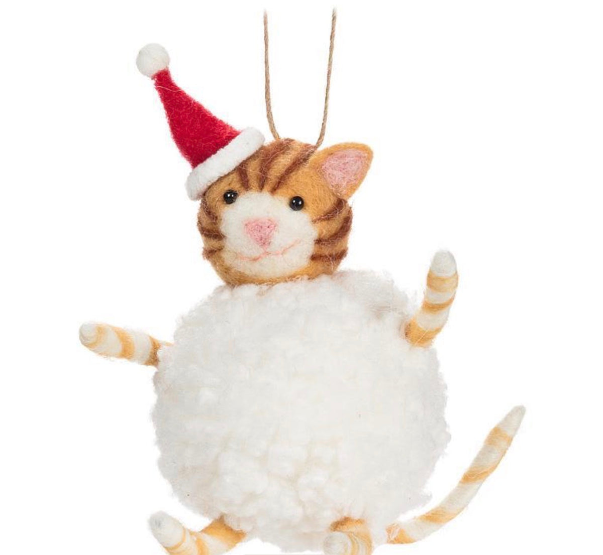 Cat in snowball ornament