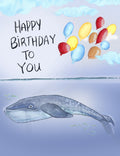 Happy Birthday Whale magical birthday card - Sarah Duggan Card