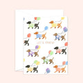 Let's Party Dog Birthday Card: White