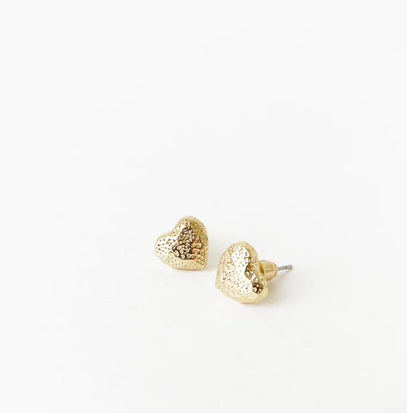 Gold Heart Earrings - 2516 GLD