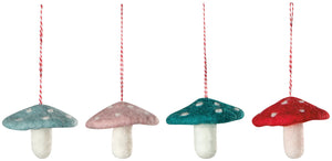 Felt Mushroom Gems Ornament - Individual