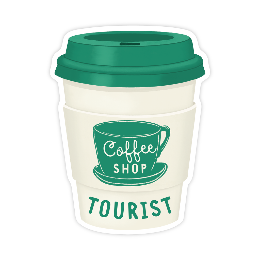 Coffee Shop Tourist - Latte Cup Vinyl Sticker
