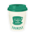 Coffee Shop Tourist - Latte Cup Vinyl Sticker