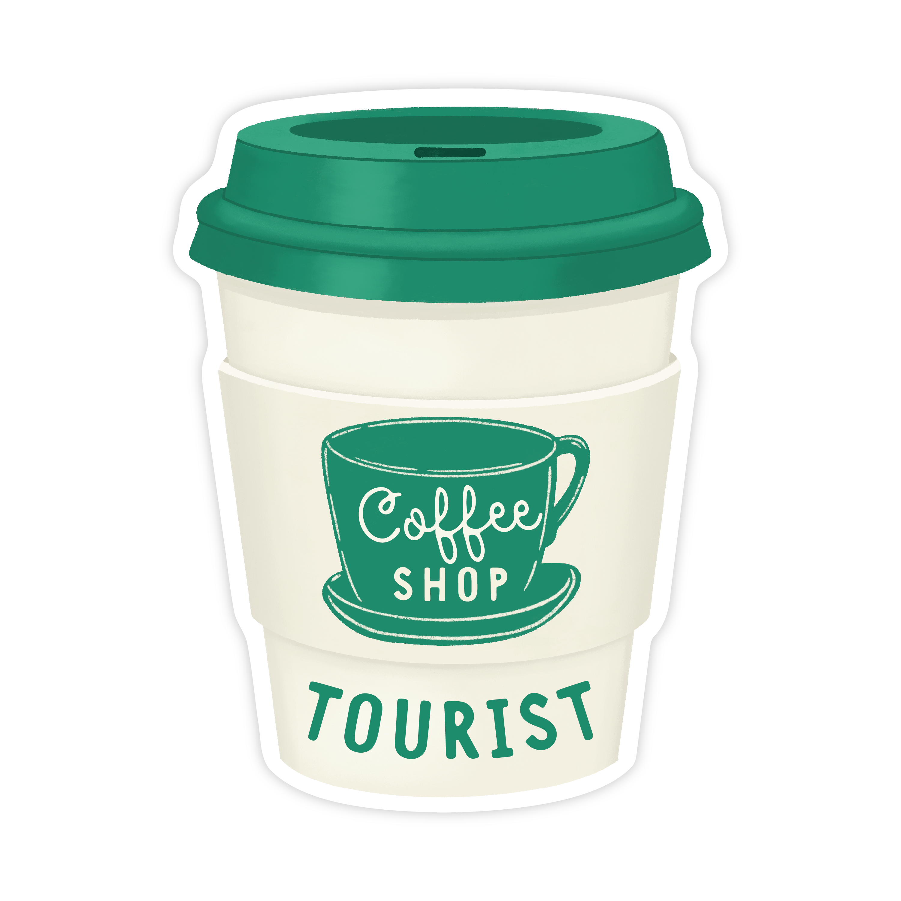 Coffee Shop Tourist - Latte Cup Vinyl Sticker