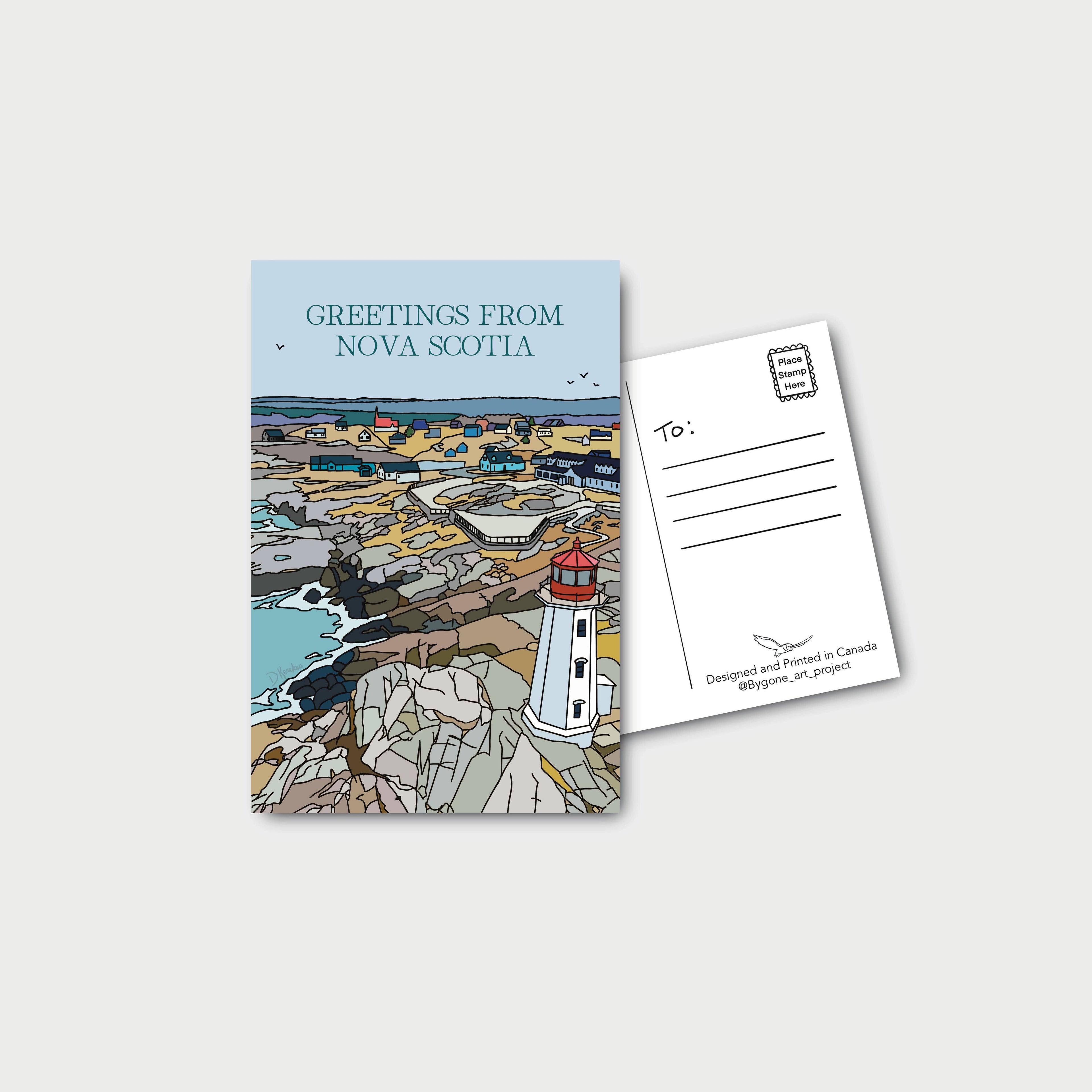 Greetings From Nova Scotia Postcard | Peggy's Cove, Canada