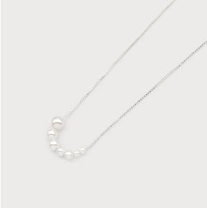 CHAIN WITH ROW OF IMITATION PEARL 1700-SLV
