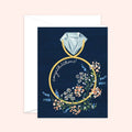 Floral Congratulations Ring Engagement Card