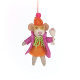 Handmade Felt Margie the Merry Mouse Christmas Decoration