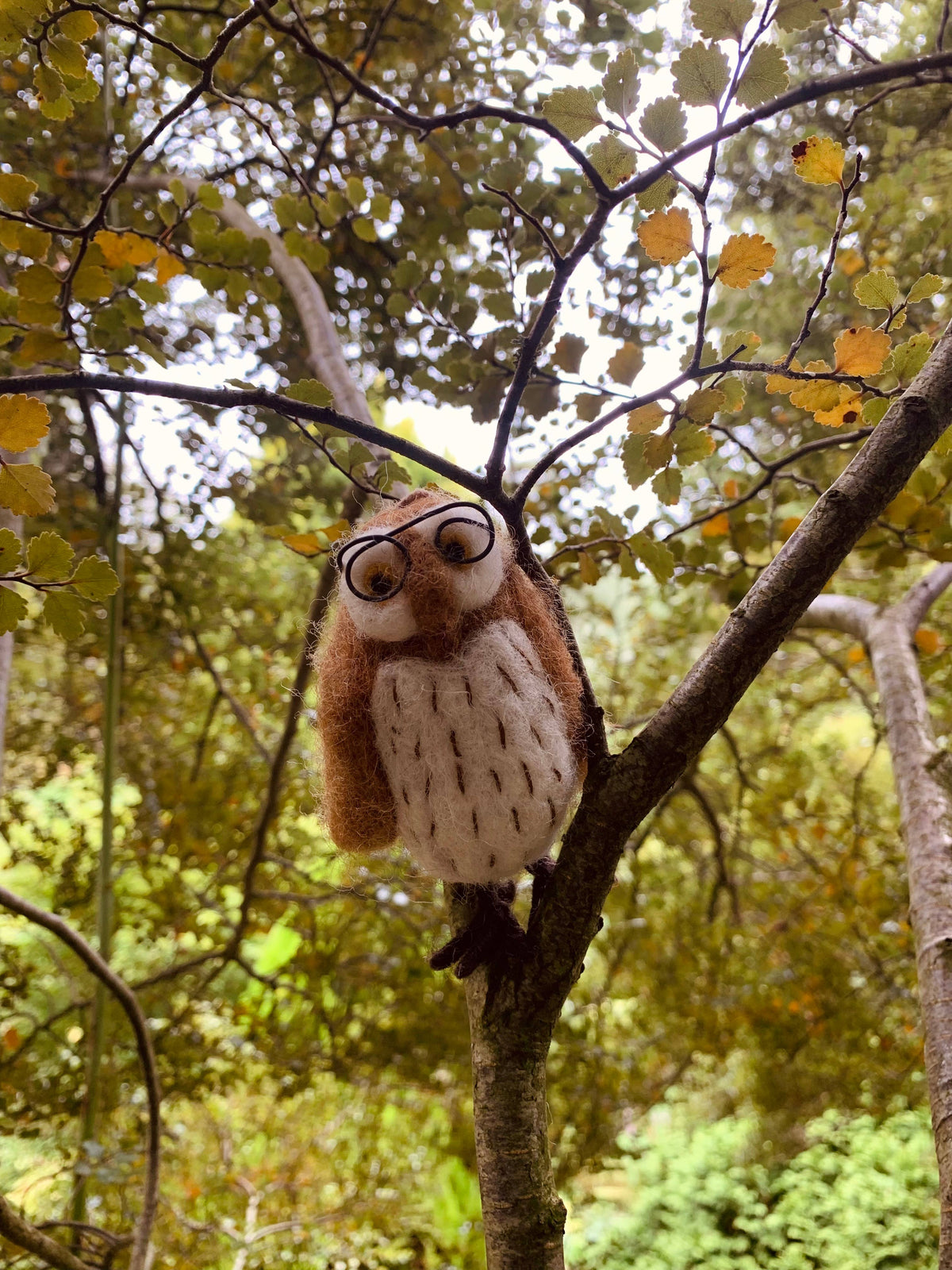 Handmade Felt Wilson the Wise Owl Hanging Bird Decoration
