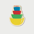 Retro Vintage Sticker | Primary Colour Mixing Bowls