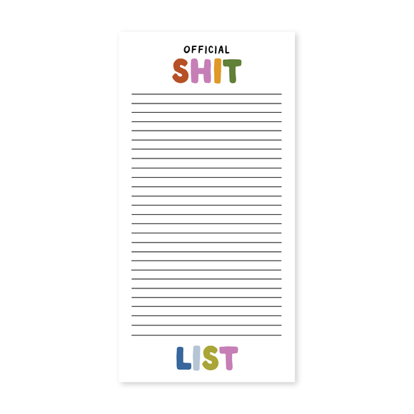 Official Shit List Notepad: Magnet - Yes