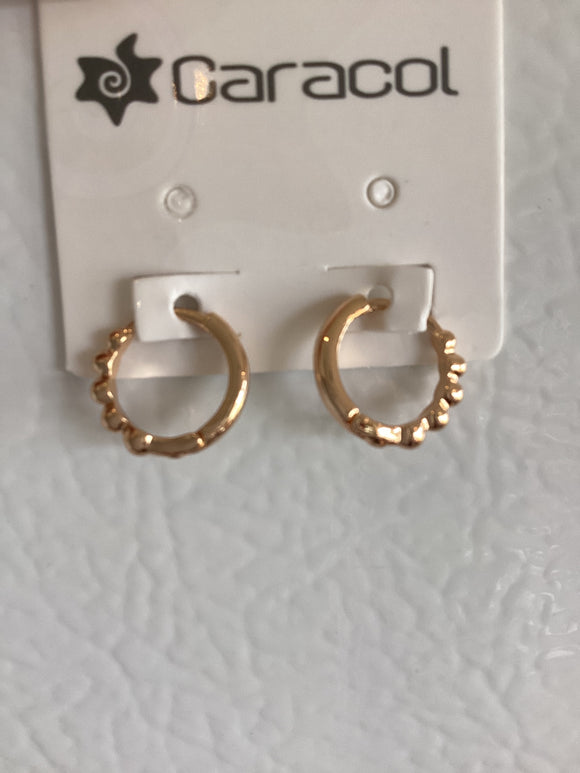 Small Mini Metal Beads Hoops 2568-GLD