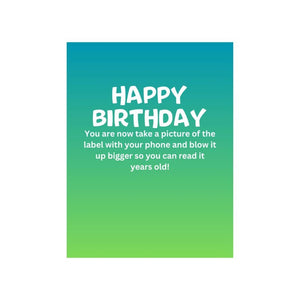 You are now take a picture of the label Birthday Card