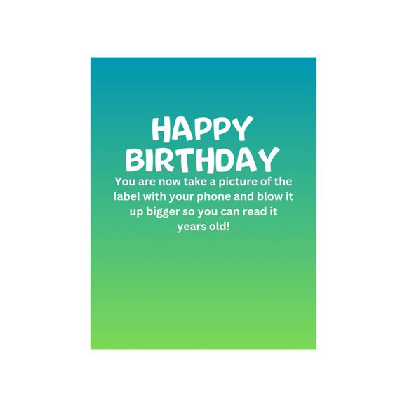 You are now take a picture of the label Birthday Card