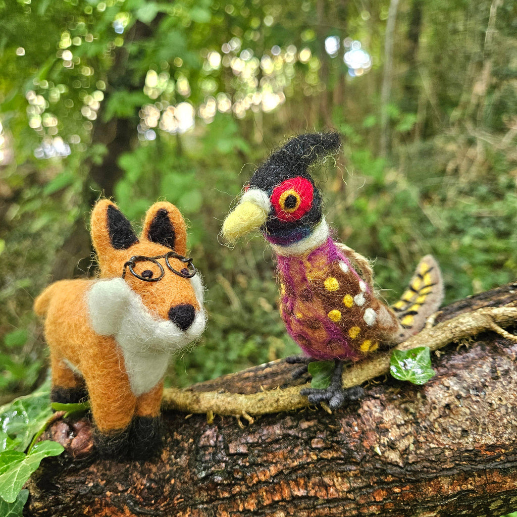 Handmade Felt Philippa the Pheasant Woodland Hanging Dec