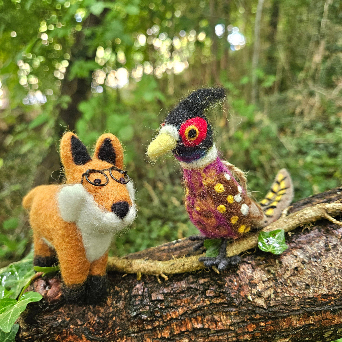 Handmade Felt Philippa the Pheasant Woodland Hanging Dec