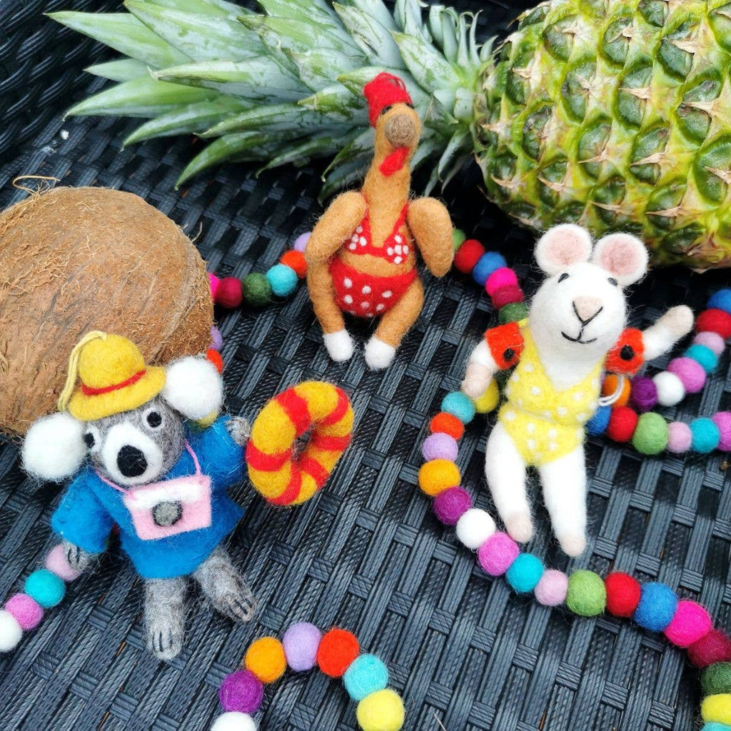 Handmade Felt Sizzlin' Turkey Christmas Decoration