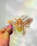 Honeybee Suncatcher Sticker | Floral Window Cling | Cottage