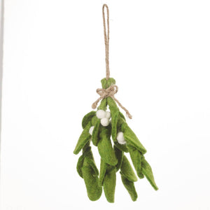 Handmade Felt Biodegradable Mistletoe Sprig Christmas