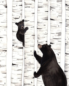 Bears and Birch print - Sarah duggan