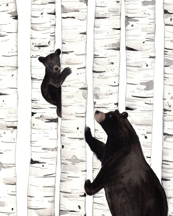 Bears and Birch print - Sarah duggan