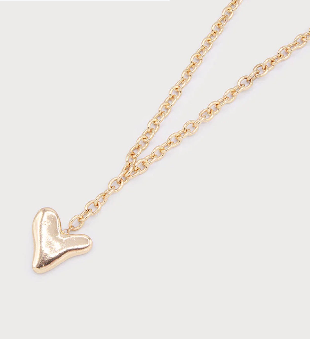 Long Heart Pendant On Chain 1820-Gold