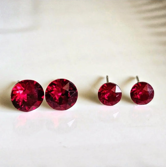 Red “Ruby” Studs 6mm