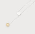 Delicate Slip On Chain Necklace With Metallic Sphere Pendant 1327-Gold