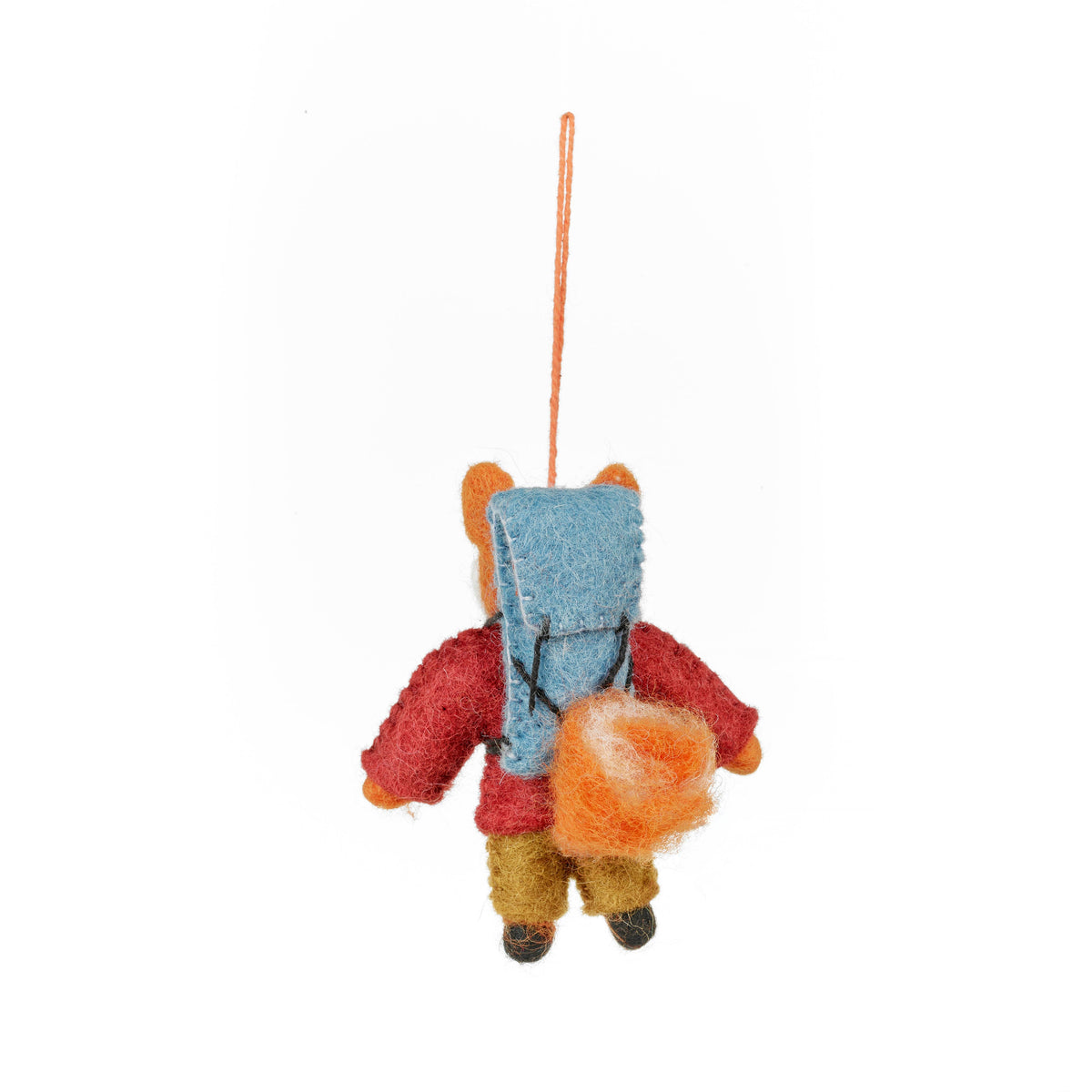 Handmade Felt Hiking Fox Woodland Hanging Decoration