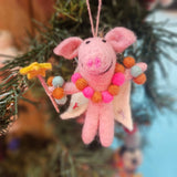Handmade Felt Penelope Porker Fairy Christmas Decoration