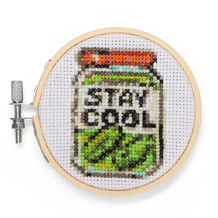 Mini Cross Stitch Embroidery Kit - Stay Cool Pickles