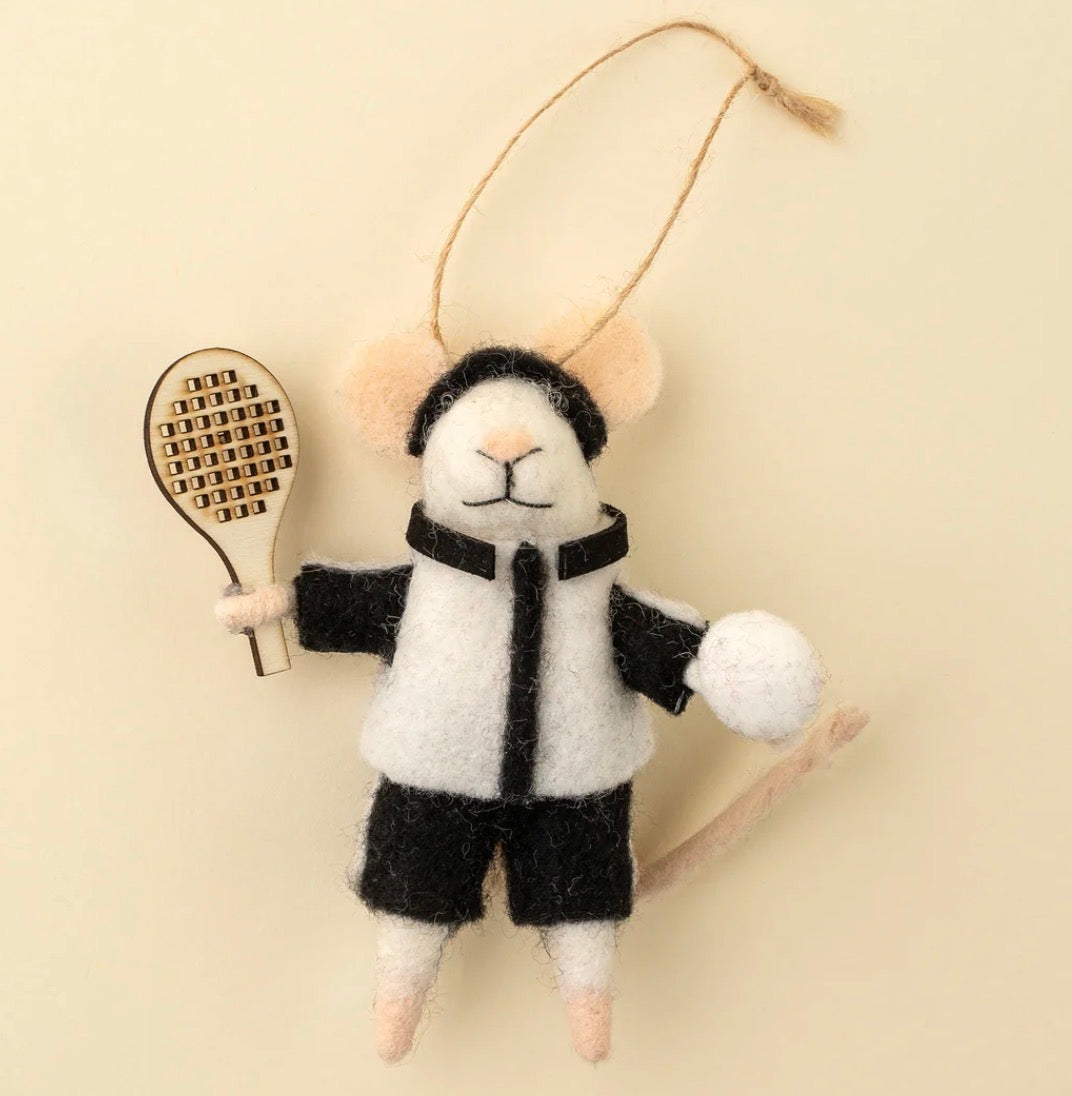 Pickle Ball Percy Mouse Ornament
