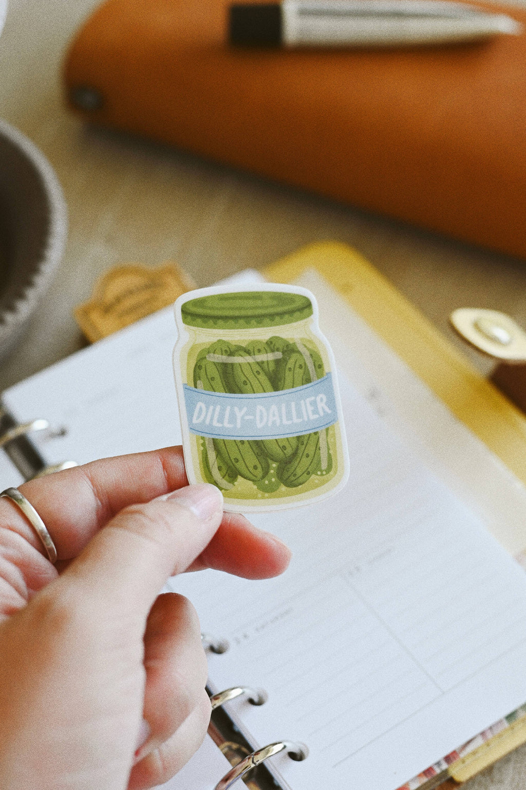 Dilly Dallier - Pickle Jar Foodie Vinyl Sticker
