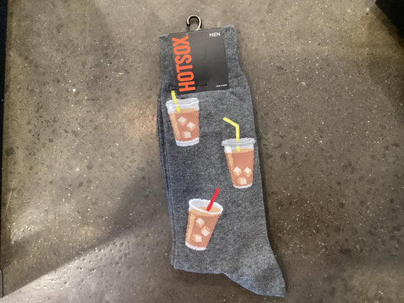 Iced Coffee Men’s Socks Charcoal-HOTSOX