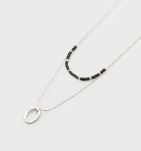 Two Layers Necklace 1685-BLK-S