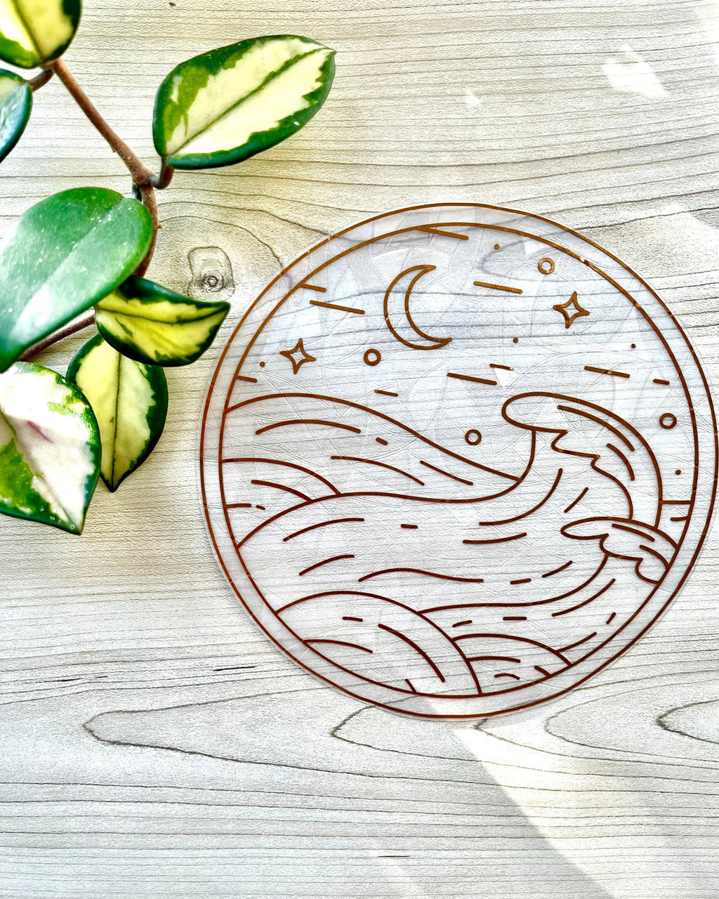 Ocean Waves Suncatcher | Coastal Decor | Window Cling