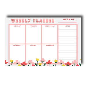 Weekly Desk Planner Calendar Notepad