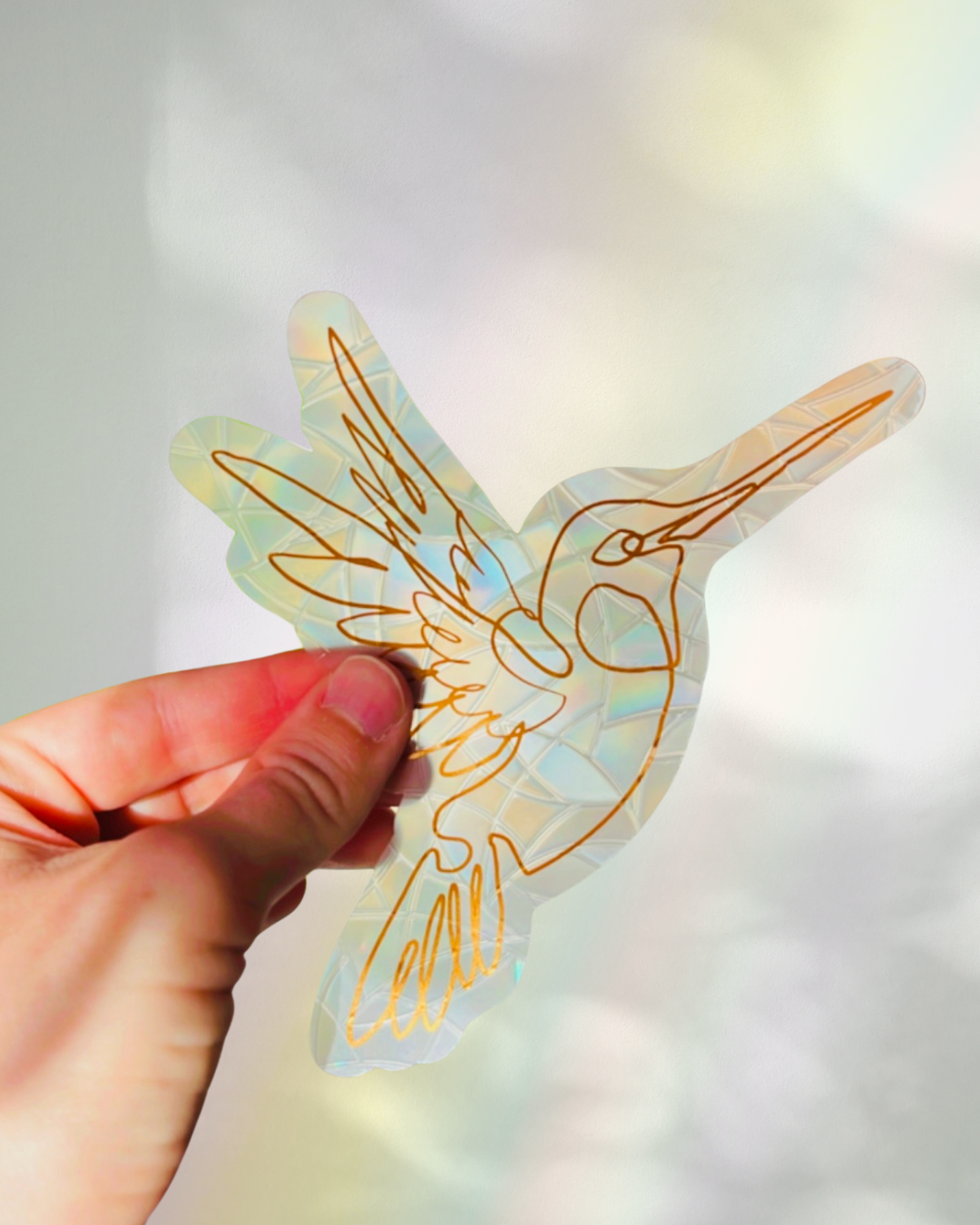 Hummingbird Suncatcher | Window Cling | Rainbow Sticker
