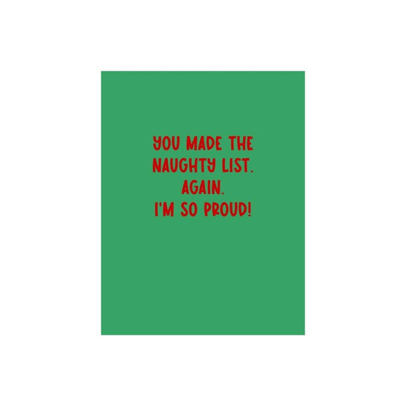 You Made The Naughty List Christmas Card