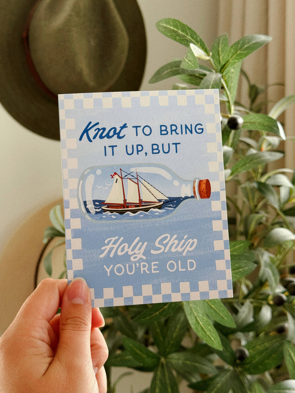 Holy Ship You're Old - Nautical Birthday Card