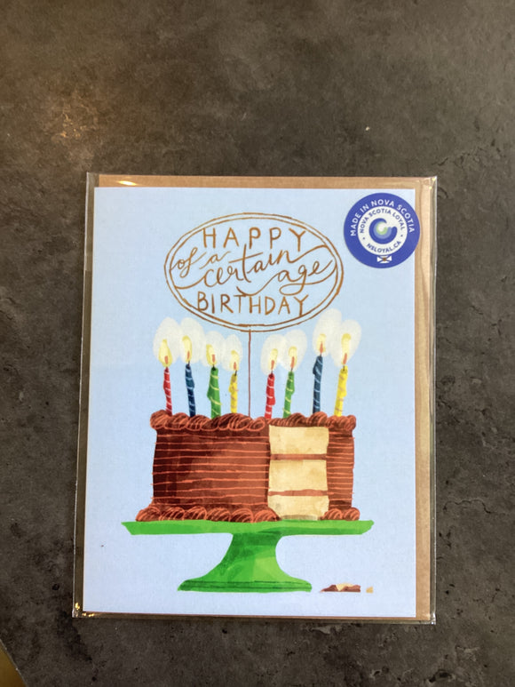 Certain Age Birthday Card