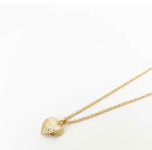 Gold Heart Pendant On Delicate Chain - 1516 GLD