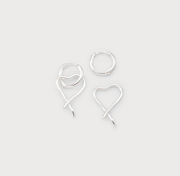 SMALL HEART ON HOOPS 2724-SLV