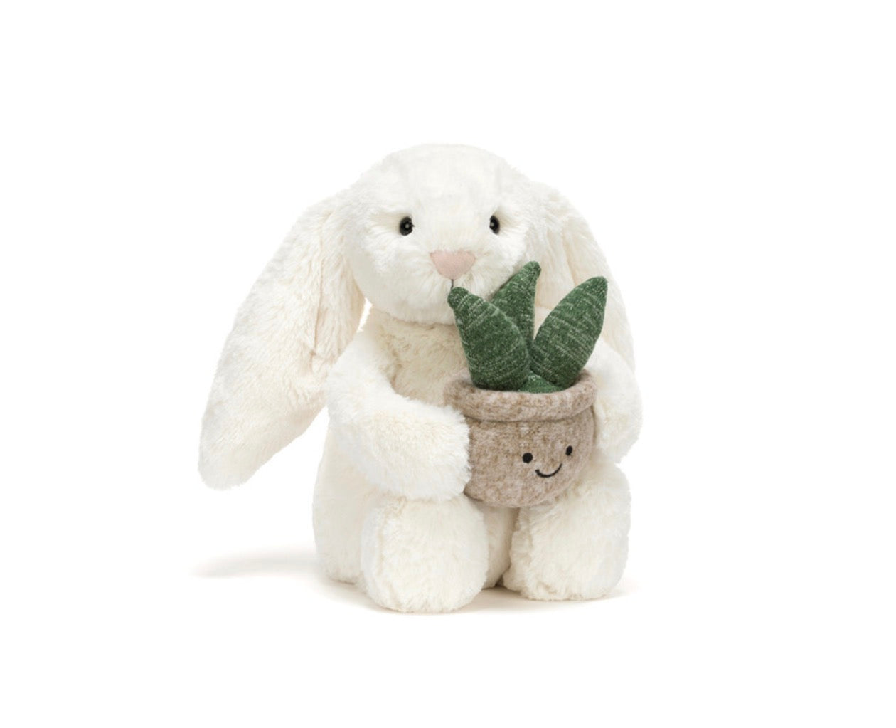 Cream Bunny With Plant