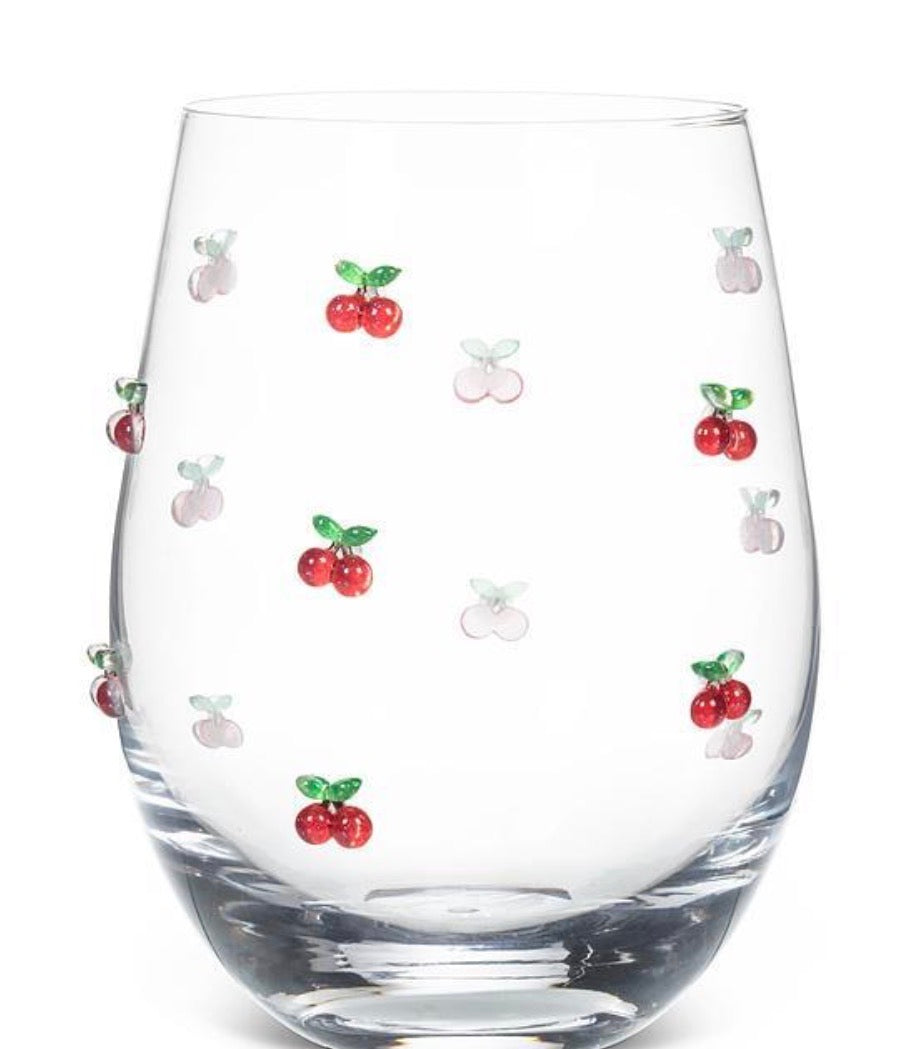 Cherry Stemless Wine Glass